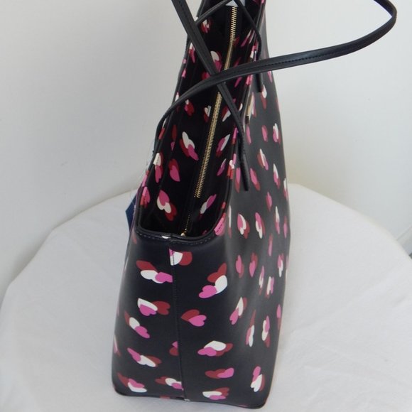 Kate Spade Margareta Shore Street Flutter Hearts Top Zip Large Tote Bag NWT - Picture 4 of 9